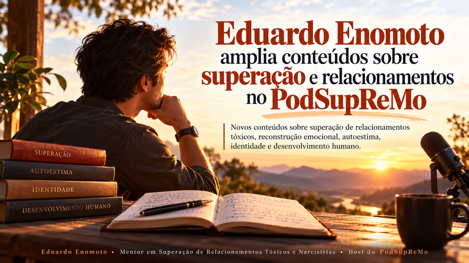 Leia mais sobre o artigo Eduardo Enomoto amplia conteúdos sobre superação e relacionamentos no PodSupReMo