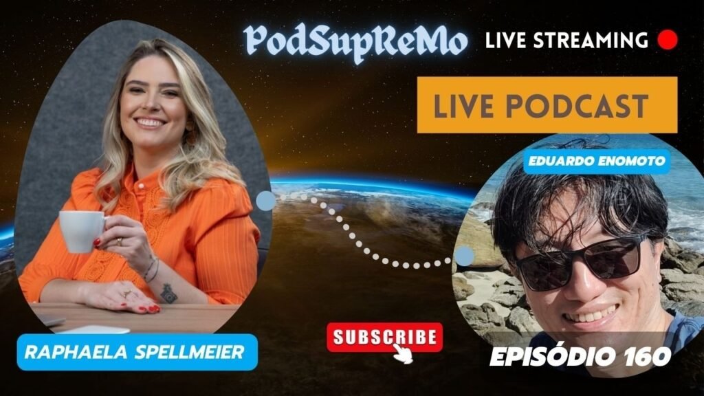 Capa do episódio 160 do PodSupReMo com Raphaela Spellmeier